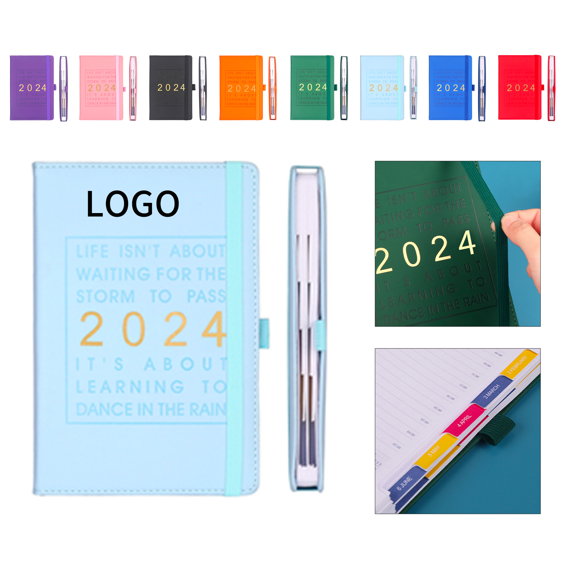 2024 Inspirational Daily Planner Notebook with Customizable Calendar ...